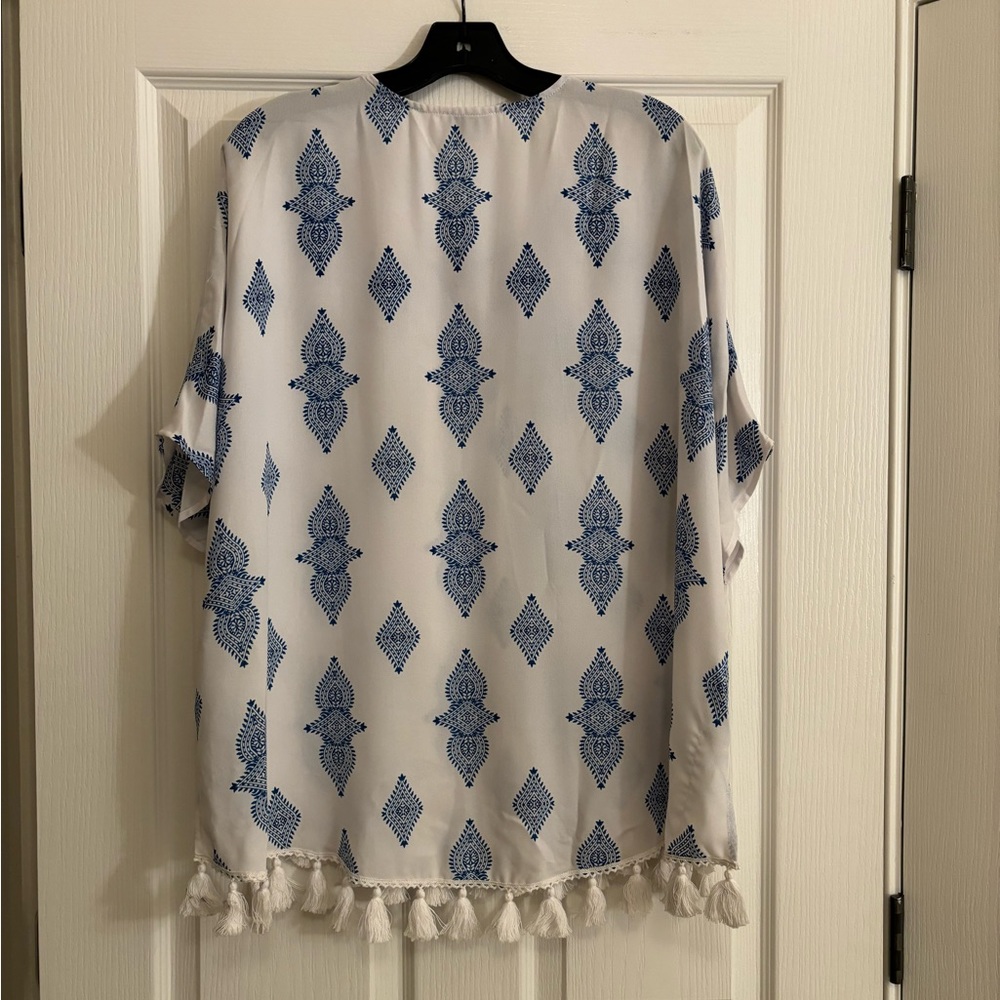 SHOW ME YOUR MUMU Tennessee Tassel Tunic in Baby Blue - Picture 7 of 10